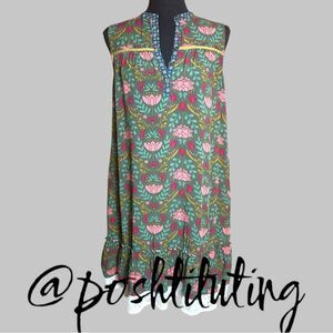 Matilda Jane Pink and Green Boxy Tunic Dress with Mandarin Collar